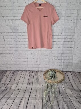 Men's Short Sleeve V-Neck Shirt - Dusty Pink